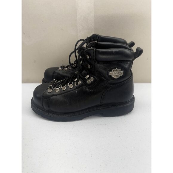 Harlely Davidson Men's Motorcycle Boots Black Size 8.5D Steel Toe F2413-05 - Picture 4 of 10